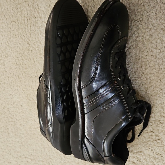 ECCO Men's Black Leather Shoes Size 9.5 - Picture 14 of 14
